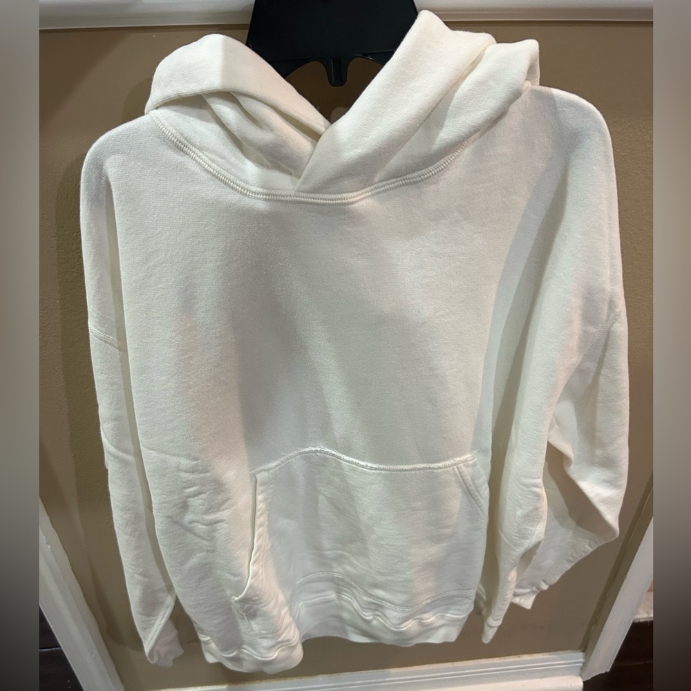TKEES Cream Hoodie Front Pocket Size 1